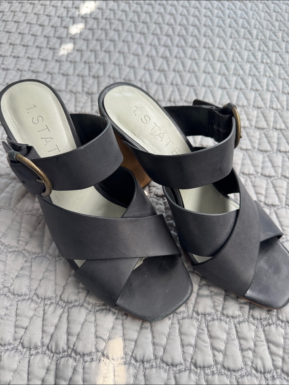 1.STATE Icendra Flared Heel Mule Sandal Size 7.5